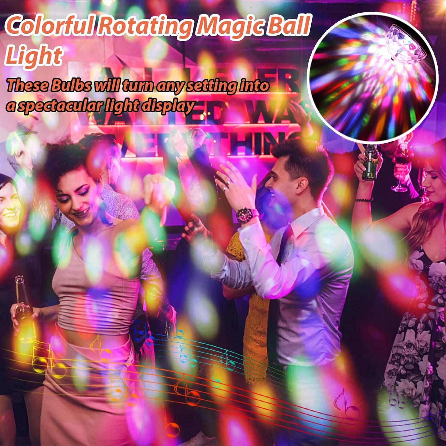 Lights Disco Ball Magic Ball Stage Light with Sockets Stage Decor Lights for Home Dance Christmas Party