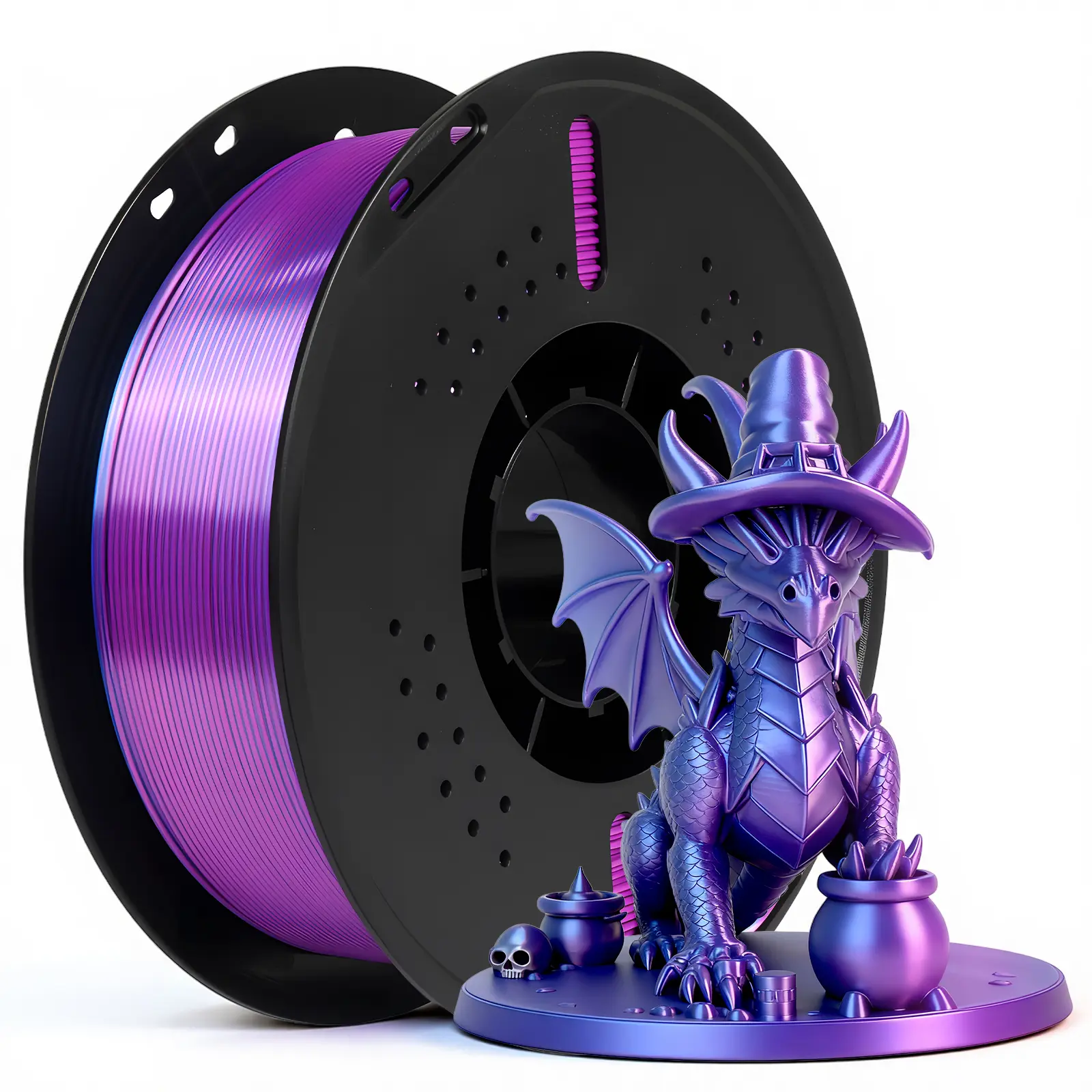 Epelay 1kg Silk Dual-Color PLA 3D Printing Filament, 1.75mm Deep Blue-Purple, Ultra Glossy Color Shift, Smooth Extrusion, Low Tangle, Aesthetic Appeal for Crafters 3d printer 3d printers