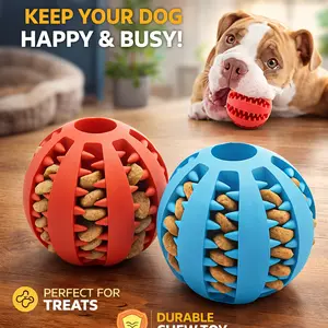 Interactive Dog Chew Toys Treat Dispenser Dental Cleaning Balls Durable Puppy Teething Toys for All Breeds Aggressive Chewers