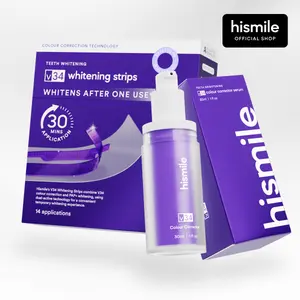Hismile Viral V34 Duo - Teeth Whitening Strips & Colour Corrector Serum, Temporary Colour Correction, Whitening in 30 Minutes