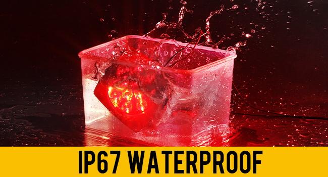 Partsam Pair Slim Square LED Trailer Lights 15 Red 4 White LEDs 5050 SMD 12V IP67 Stop Turn with Side Clearance for Under 80" Boat Trailers