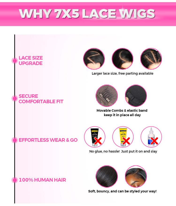 CurlyMe Wear Go Glueless Afro Kinky Curly Human Hair Wig Pre Bleached Tiny Knots Pre Cut 7X5 HD Lace Front Wig Pre Plucked Natural Hairline Beginner Friendly - Natural Black