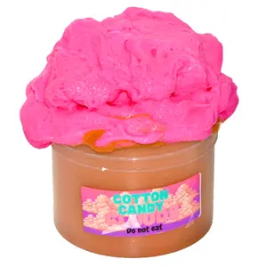 Cotton Candy Clouds 16 oz Scented Slime with Cotton Candy and Chocolate Scents, Cute Icee Topper, Glossy Chocolate Base, Freebies in Every Order