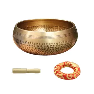 Tibetan Singing Bowl for Yoga Healing Chakra Balancing Wooden Mallet Cushion Set