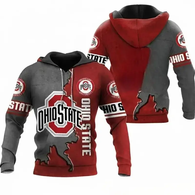 Ohio State Team Hoodie 3D Hoodie Pullover Unisex S-5XL For Women For Men