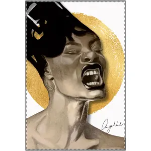 Harlem Rose| Satin Poster | Black & Gold Art Print