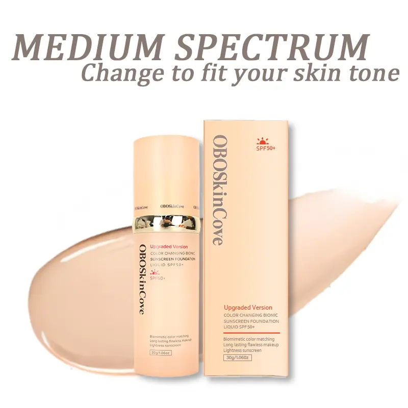 4-In-1 Foundation Liquid SPF 50+++ Moisturizing Even Skin Toning Color Medium Spectrum Hydrating Medium Full Coverage Concealer Waterproof for Gym Sports Dancing,summerwins,sunscreen