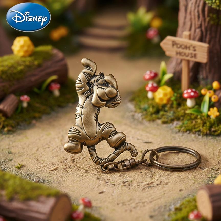 Disney Winniethepooh Officially licensed Keychain 1PC Zinc Alloy 3D Figurine Bag Clip Charms Anime Collector Keyring Backpack Decor Tigger Eeyore