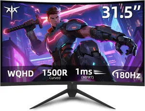 KTC 32" 2K 180Hz HVA 1500R Curved Gaming Monitor, 1ms MPRT, 2560*1440P 144Hz Monitor, 1500R HVA Display, Adaptive Sync, HDR10, 120% sRGB, DisplayPort 180Hz, HDMI 144Hz, Vesa Support 3.9x3.9'', PC Moniter for Gamers, H32S17