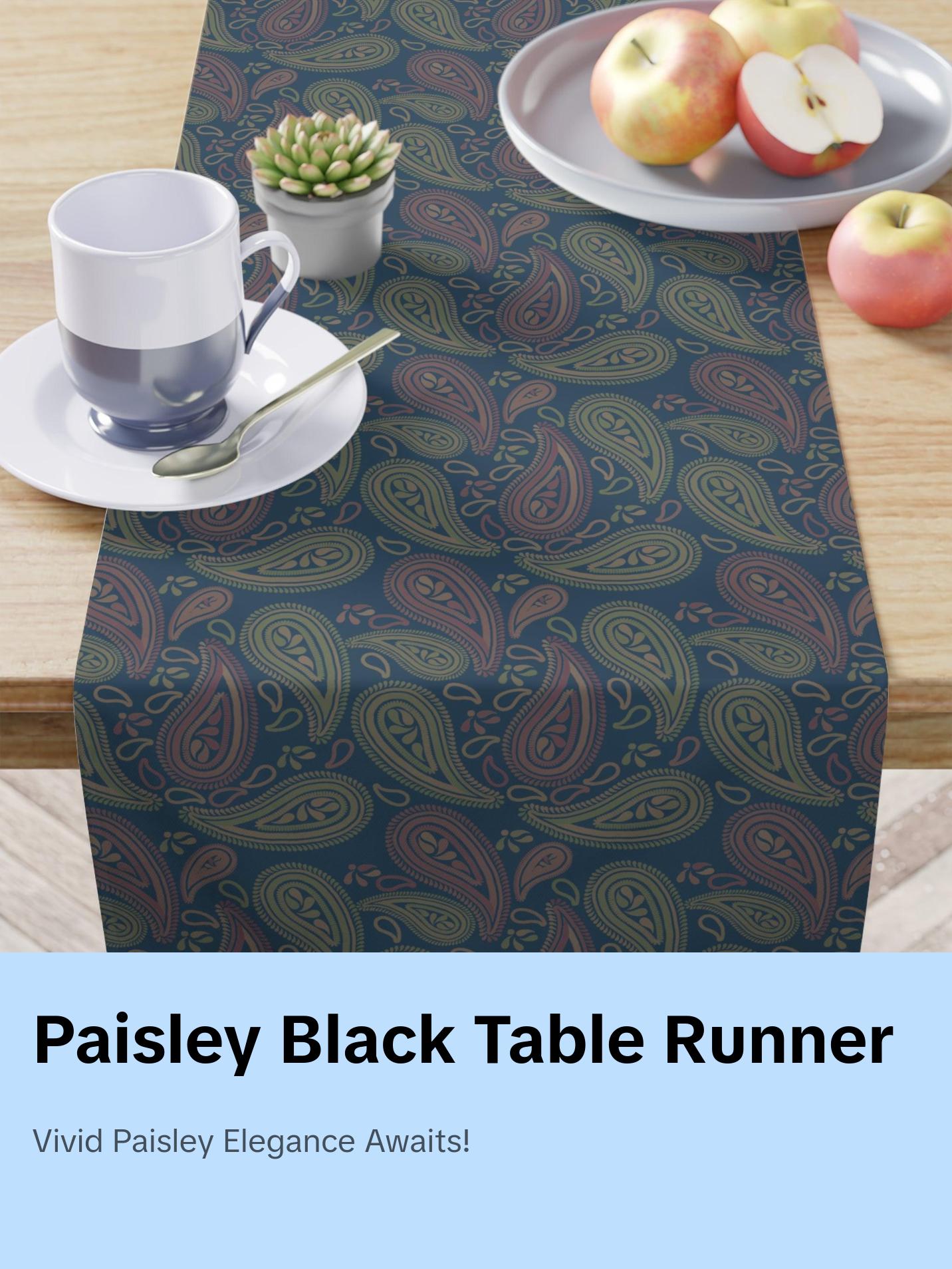 Paisley Table Runner Gardening Houseplant Indoor Plant Lover Gift Idea Green Center Table Cloth