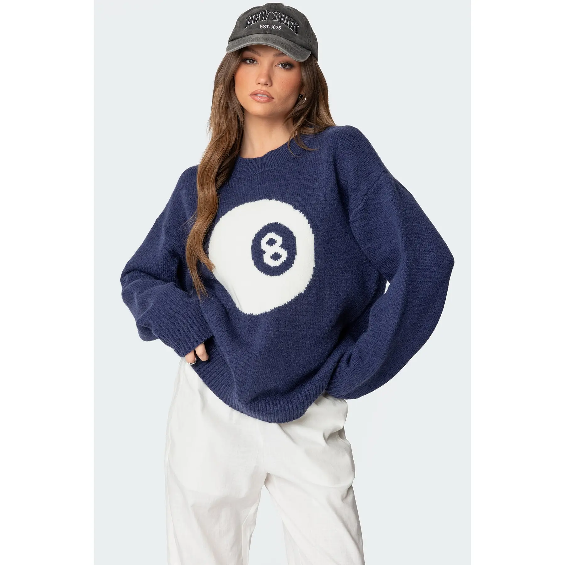 8 Ball Oversized Chunky Knit Sweater