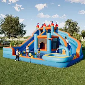 Vanacc Bounce House, Inflatable Bouncer with Air Blower, Jumping Castle with Slide, Outdoor Indoor Bouncy Castle with Oxford Fabric for Kids 3-12