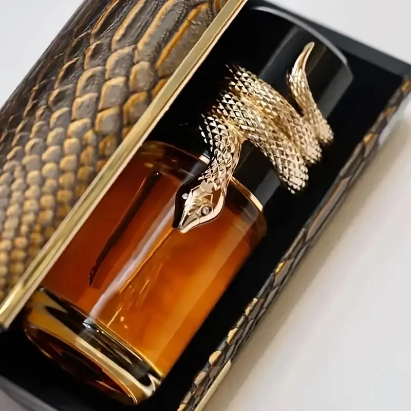 Men's Premium 100 ml/3.4 oz Woody Perfume - Snake Motif, Snake Year Design, Long-Lasting Rich Aroma, Luxurious Gift Box Set for Special Occasions, Father's Day Gift Ideas, Musky, Luxurious And Rich
