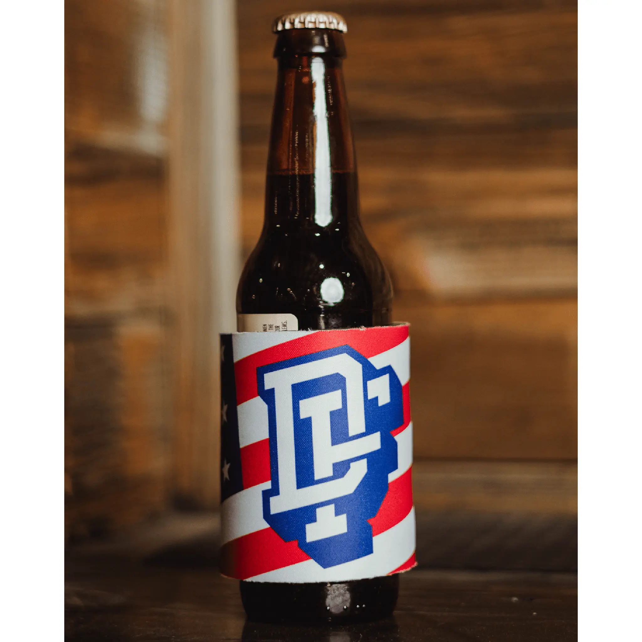 Monogram Snap Coozie Can Cooler - Red, White, & Blue Monogram Snap Coozie Can Cooler - Red, White, & Blue