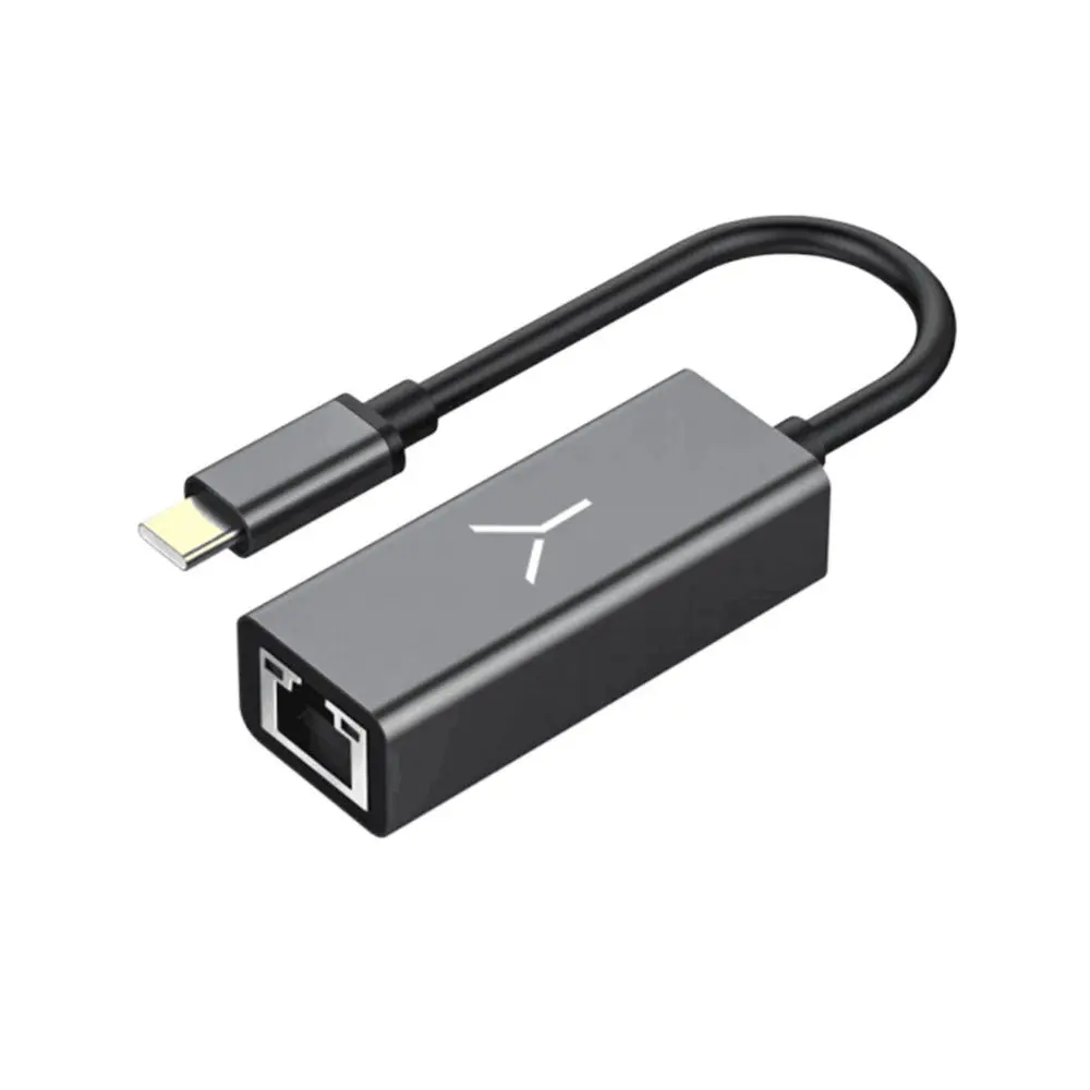 Brydge Wired USB-C to RJ45 Gigabit Ethernet Adapter Cable - 15cm Compact Black Plastic Body Device, Plug-and-Play Secure Plug Connection, Laptop Electronics Accessory