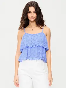Old Navy Women's Sleeveless Tiered Lace Ruffle Top