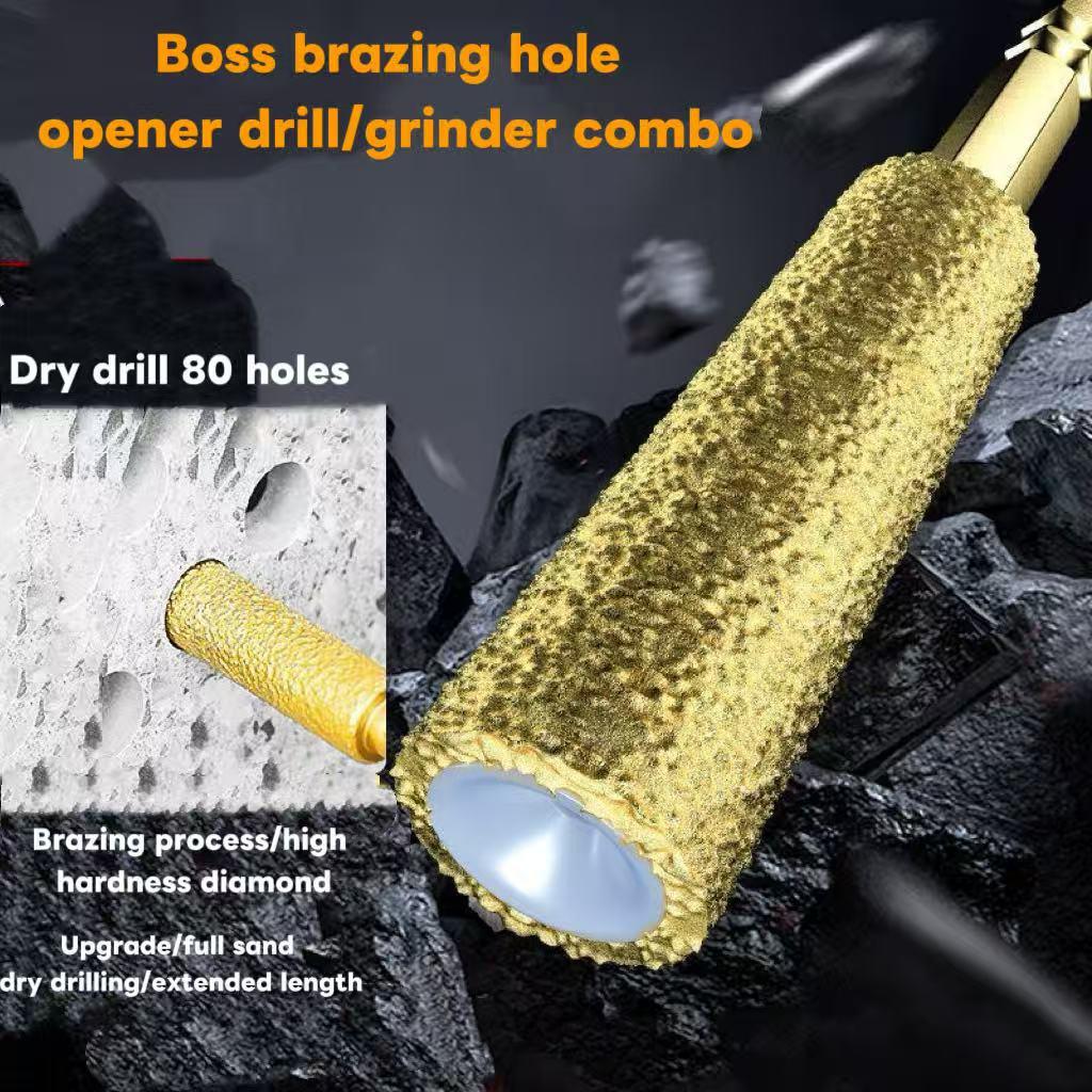 4pc Hexagonal Shank Emery Drill Bit for Dry Drilling onTile Marble Granite Concrete 6-12mm Wax CoreCooling No Water Needed