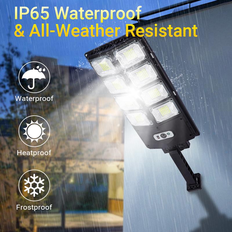 Outdoor Solar Light, Outdoor Dusk to Dawn Solar Light with Motion Sensor and Remote Control, Suitable for Courtyard, Village Solar Parking Lights