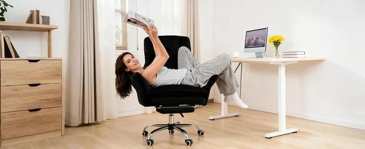 [New Year Sale]Big and Tall Office Chair, Flip Armrests for Pets & Cross Legged Sitting, Executive Ergonomic Computer Gaming Chair with Foot Rest, Teddy Fleece Wide Seat Reclining Desk Chair, White Vanity Chair