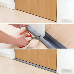 Door Draft Stopper for Bottom of Doors Door Draft Noise Blocker Black Gap Stoppers Door Draft Guard for Bottom of Doors Adjustable Door Seal Sweep Draft Home Essentials Gadgets