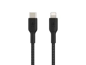 BELKIN CAA004bt1MBK BOOST CHARGE Black Braided USB-C to Lightning Cable 3.28 ft. (1 m)