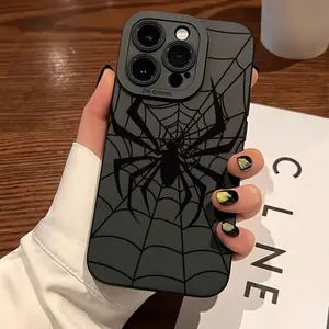 Black Phone With A Spider Web Design, Compatible With Models 16, 15, 14, 13, 12, 11, XS, XR, X, 8,,, Plus, Pro, And SE Series. A Friends, Girlfriends, Boyfriends, Family, Or Yourself.