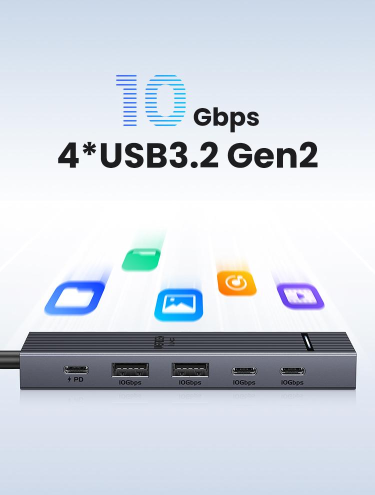 UGREEN Revodok Pro USB-C Hub 6 in 1 10Gbps 4K 60Hz HDMI, 100W Power Delivery for MacBook Pro/Air, iPad Pro-September Restock，TikTokShopBlackFriday ,TikTokShopHolidayHaul