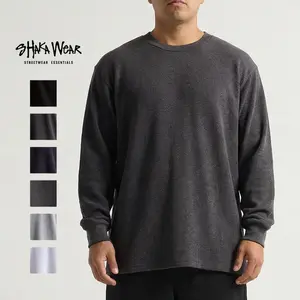 Shaka Wear Men's Heavyweight Cotton Yarn Thermal Top, 9.0oz Ribbed Hem Overall Underwear Tee