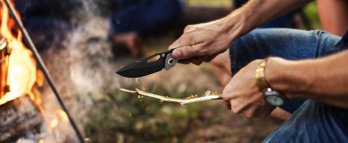 ARTISANCUTLERY Folding Pocket Knife for Men 3.86" AR-RPM9 Black PVD Steel Blade with American OD Green Micarta Handle Xcellerator(1860P) for Christmas gift, Survival Gear Survival Equipment Set