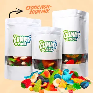 Exotic Variety Gummy Mix (Non-sour, no sugar-coating) -  The Gummy Pack - 1/2 lb, 1 lb, 2 lb, & 3 lb - Fried Eggs, Gummy Dinosaurs, Strawberries With Cream - Quality Ingredients & Freshness Guaranteed - Chewy, Soft, & Juicy - Candy Snack