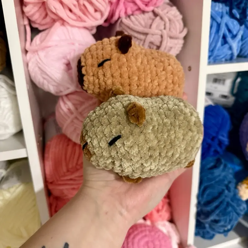 Sleepy Capybara Handmade Crochet Plushie Sleepy Capybara Handmade Crochet Plushie