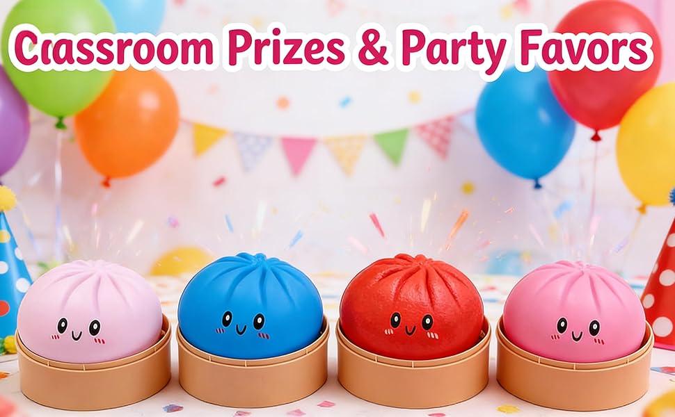 Glitter Dumpling, 3.15 inches in Diameter Dumpling Squishy, Rainbow Dumplings, Cute Anxiety Relief Fidget Toy, with Steamer Box,Soft Squeeze Decompression Dough for Adults