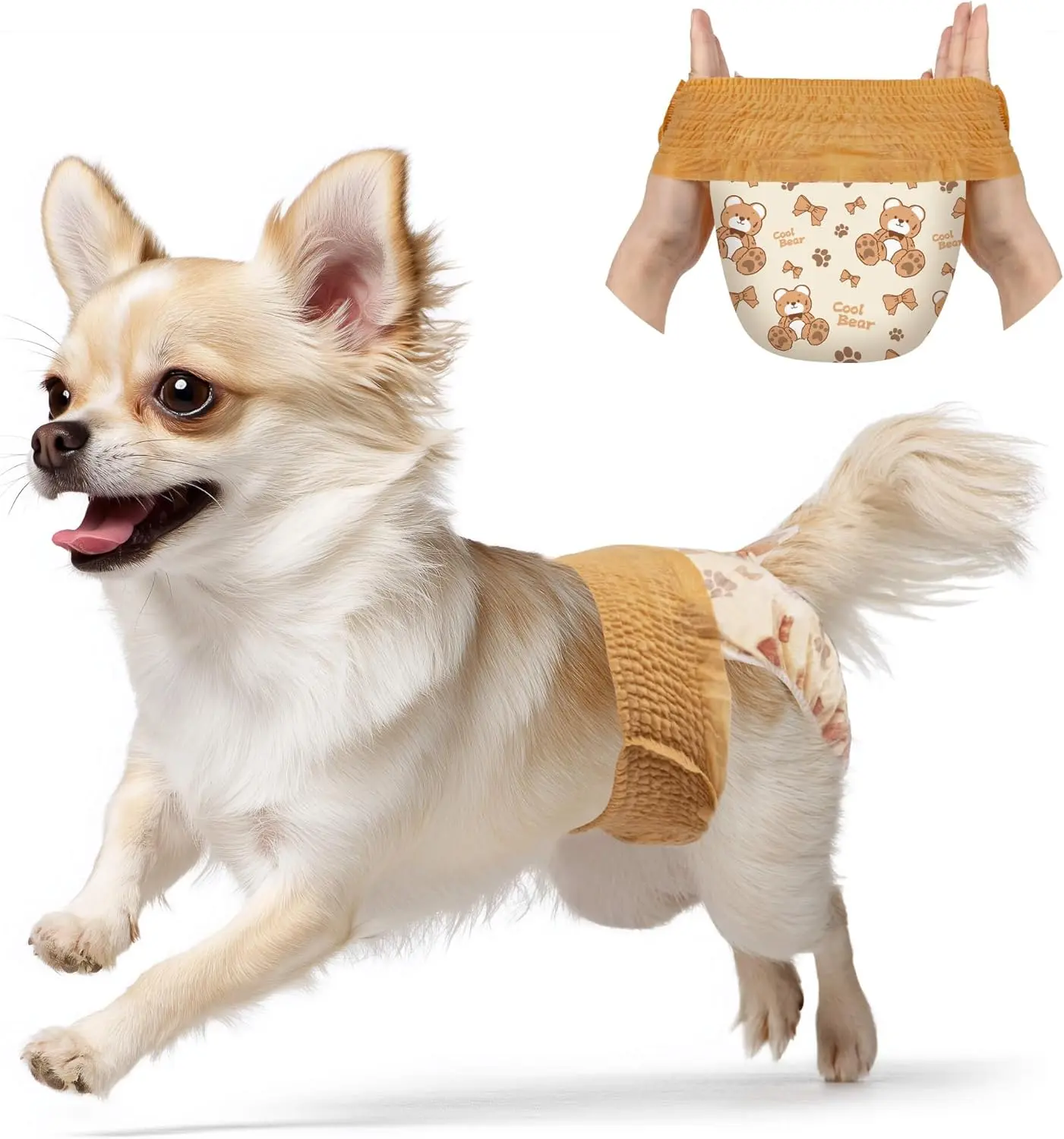 Dono Disposable Dog Diapers Female-60PCS/20PCS, Pull it Up Doggie Diapers for Female Dogs with 360° Stretchy Waist, Doggy Diapers for Dog in Heat Period, Super Absorbent Leak-Proof Puppy Diapers,Perfect for SummerVibes and PetLovers