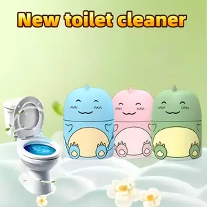 3-Pack Toilet Bowl Freshener Bottles – Cute Dinosaur Bathroom Cleaner with Long-Lasting Ocean, Jasmine & Peach Fragrance, Powerful Cleaning Action, Stain Removal and Odor Control for Toilets