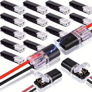 40/80-Pack Double-Wire Plug-in Connectors ,Electrical Wire Cable Snap-in Blocks 2-Pin Dual Way  for Strip Lights，Lead strip automotive wiring electricity Power Distribution Secure