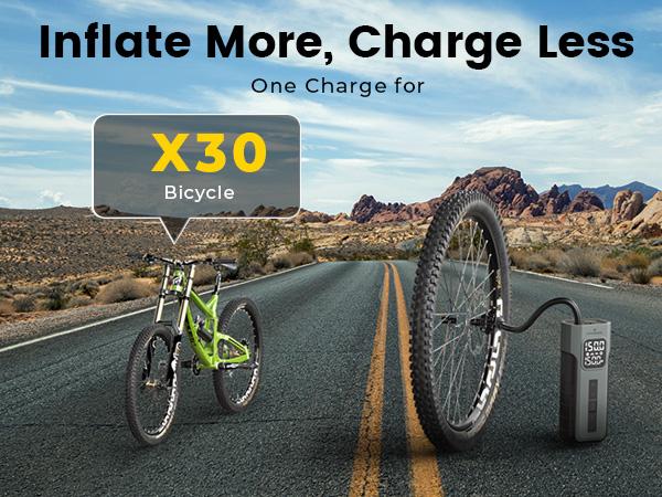 HYVOHEX Tire Inflator Portable Air Compressor, 1 Min Fast Inflation Cordless Bike Pump with Digital Pressure Gauge LED Light, 150 PSI Electric Air Pump for Car Tires, Bicycle, Motorcycle, Ball SpringStatements