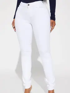 Classic Mid Rise Skinny Jeans - White