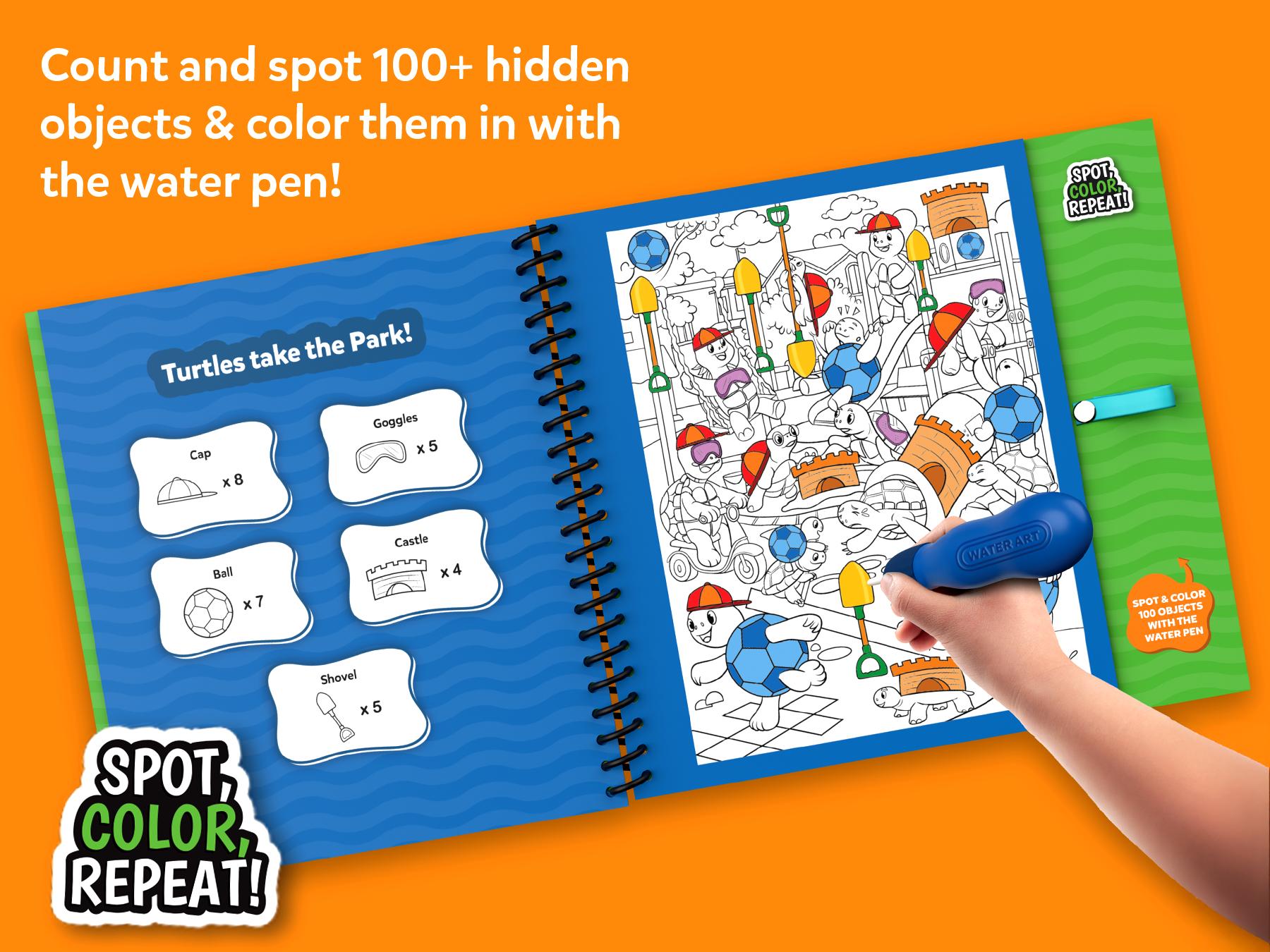 Skillmatics Reusable Search & Find Book - Water Spotter, Mess-Free Learning Activity, Stocking Stuffers, Christmas Fun, Travel Toy, Gifts for Boys & Girls Ages 4 to 8