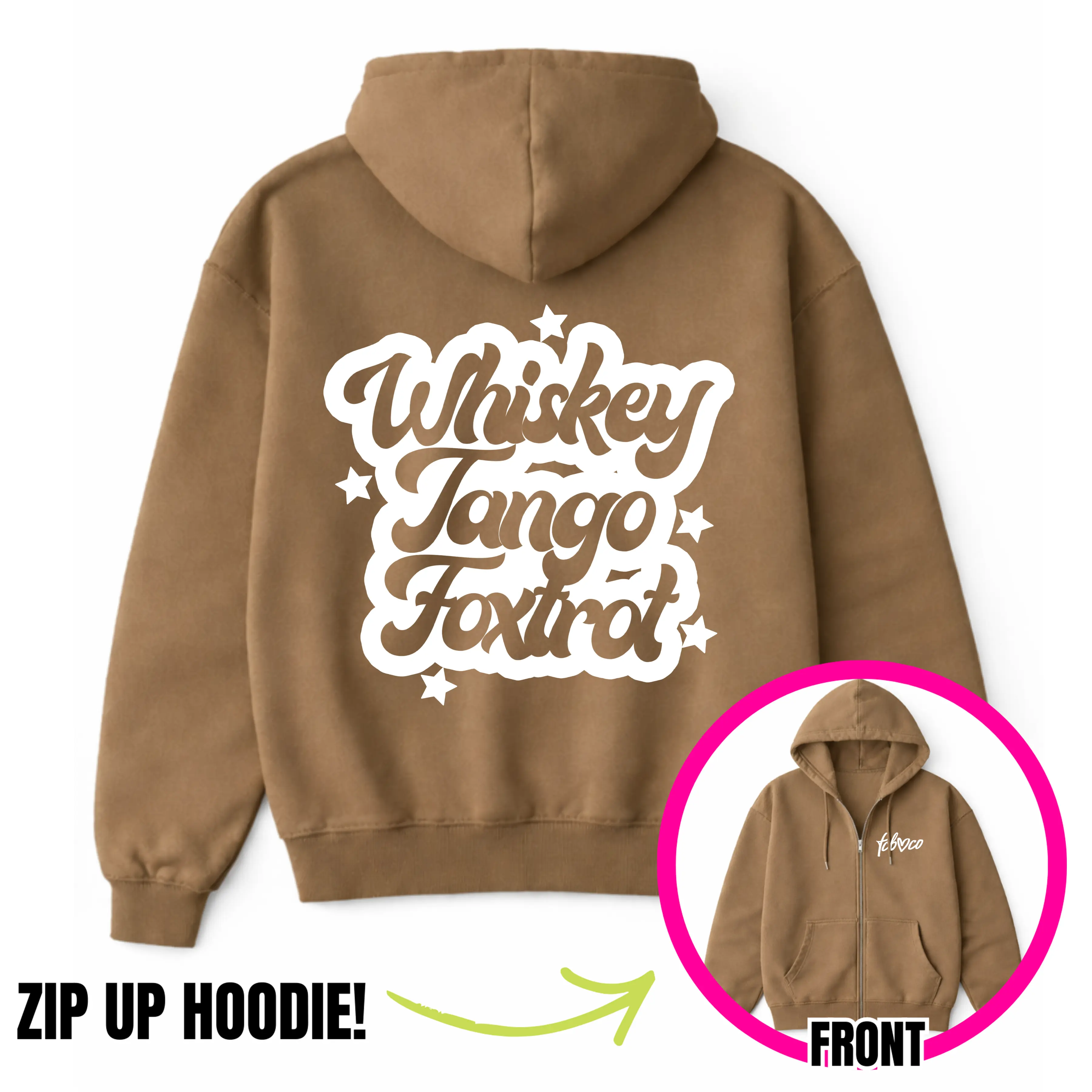 Whiskey Tango Foxtrot Zip Up Hoodie
