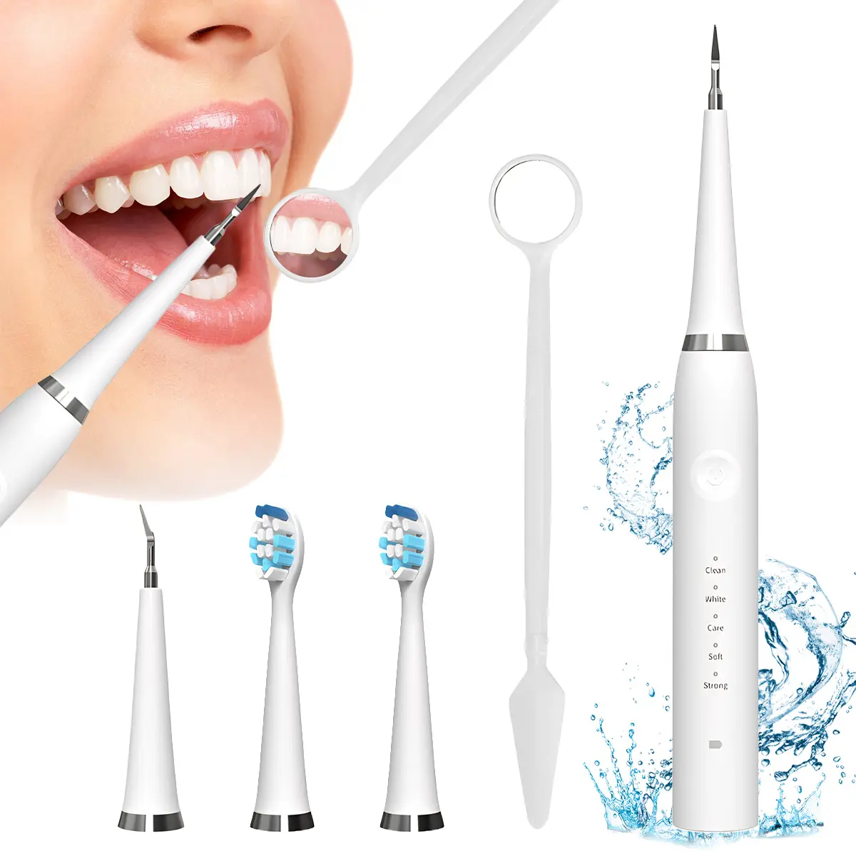 Plaque/Tartar Remover for Teeth, Electric Toothbrush, Dental Calculus Remover Teeth Cleaning Kit with 5 Modes for Women Men Humen Pet Cat Dog, Rechargeable Oral Care Tool for Home