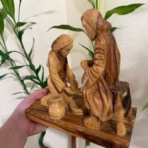 Bethlehem Handicrafts Jesus Christ Washing of The Feet Sculpture, Religious