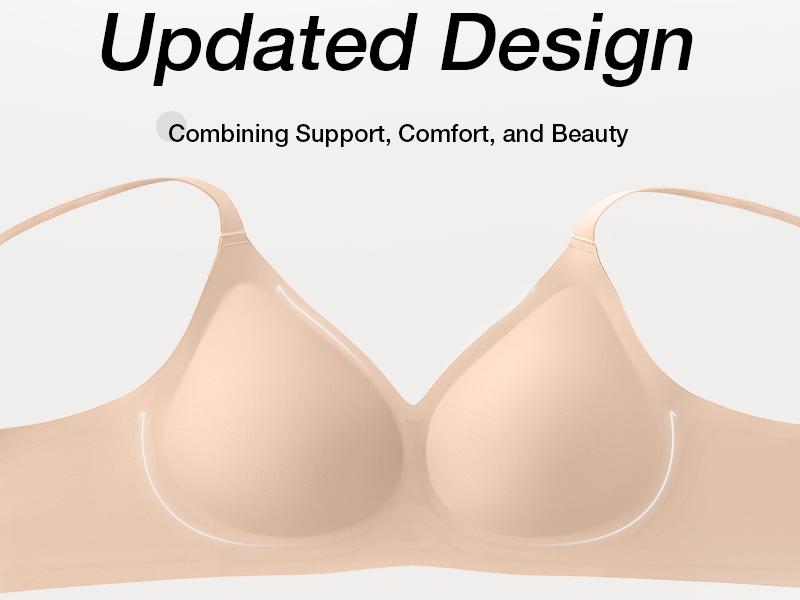 Vertvie Jelly Bras for Women No Underwire Bra Wireless Seamless Full Coverage Bralettes Convertible T Shirt Bras sport bra