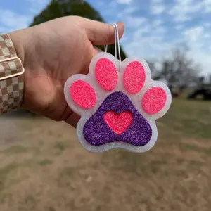 Dog print glitter car freshie
