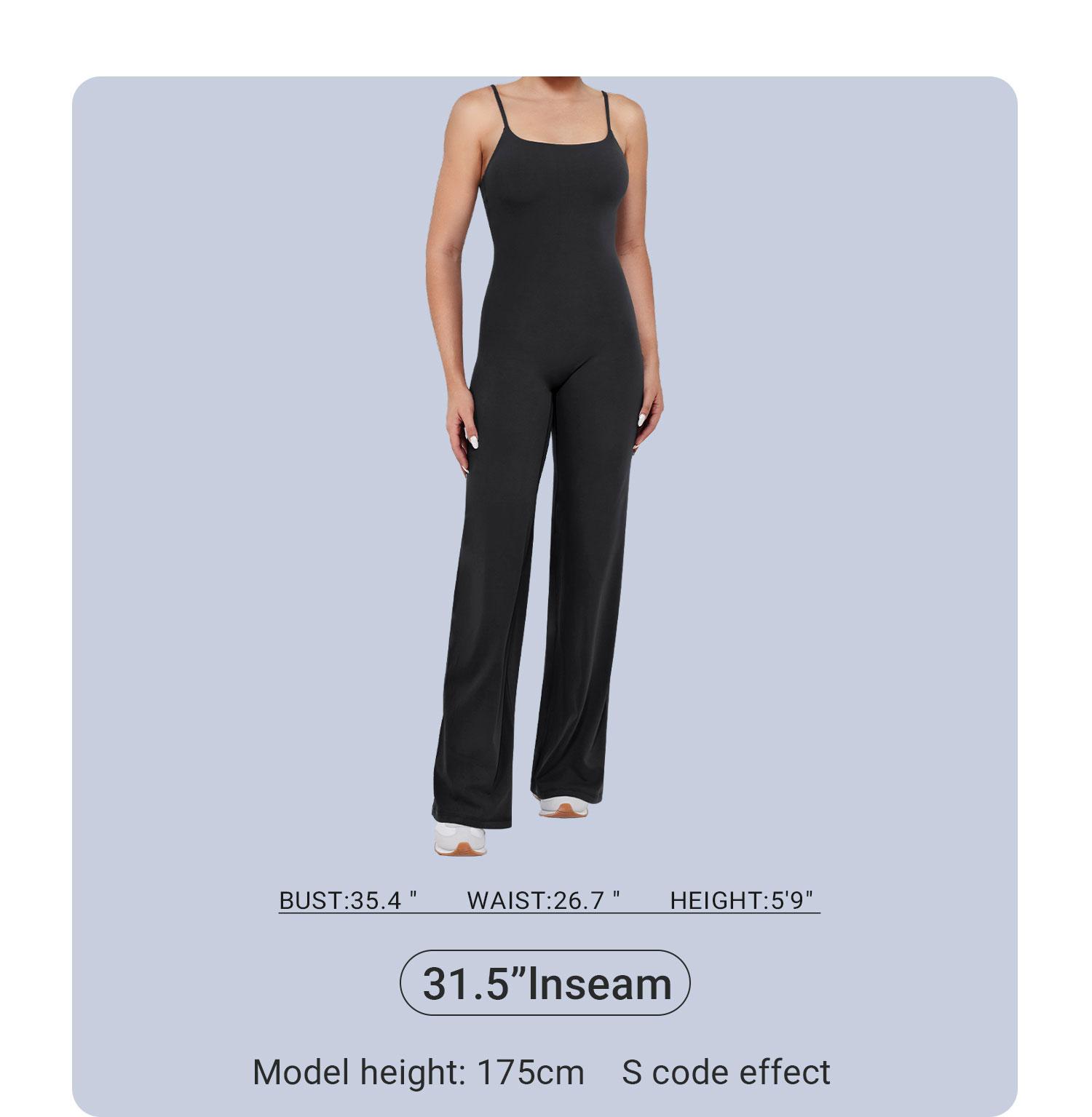 YEOREO Women's Wide Leg Sleeveless Yoga Jumpsuit Romper with Adjustable Fit & Hidden Scrunch for Glute Support Greenish