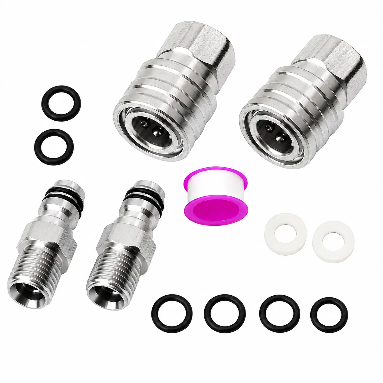 Airless Paint Sprayer Quick Connect Coupler 1/4" Stainless Steel Fitting Leak Free Quick Connection Compatible with Most Airless Paint Sprayers High Pressure Hoses and Spray Guns 2-Pack