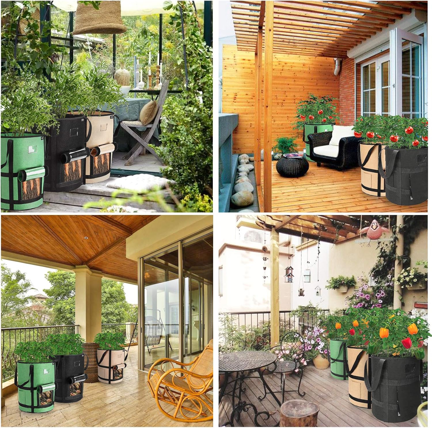 TENOVER Kartoffel-Anbaubeutel, 2 x 43 l Pflanzbeutel/Garten-Kartoffel-Pflanzbeutel, doppellagiger, atmungsaktiver Vliesstoff mit Fenstererde TENOVER Kartoffel-Anbaubeutel, 2 x 43 l Pflanzbeutel/Garten-Kartoffel-Pflanzbeutel, doppellagiger, atmungsaktiver Vliesstoff mit Fenstererde