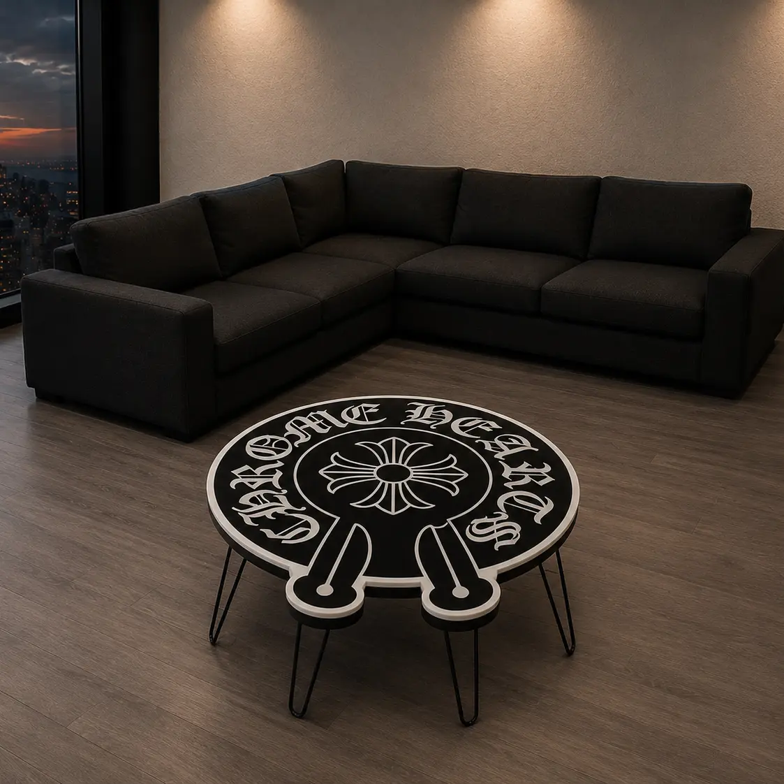 Circle Epoxy Wall Art Accent Table, Home Decor Wall Art for Living Room Bedroom Accent Pieces