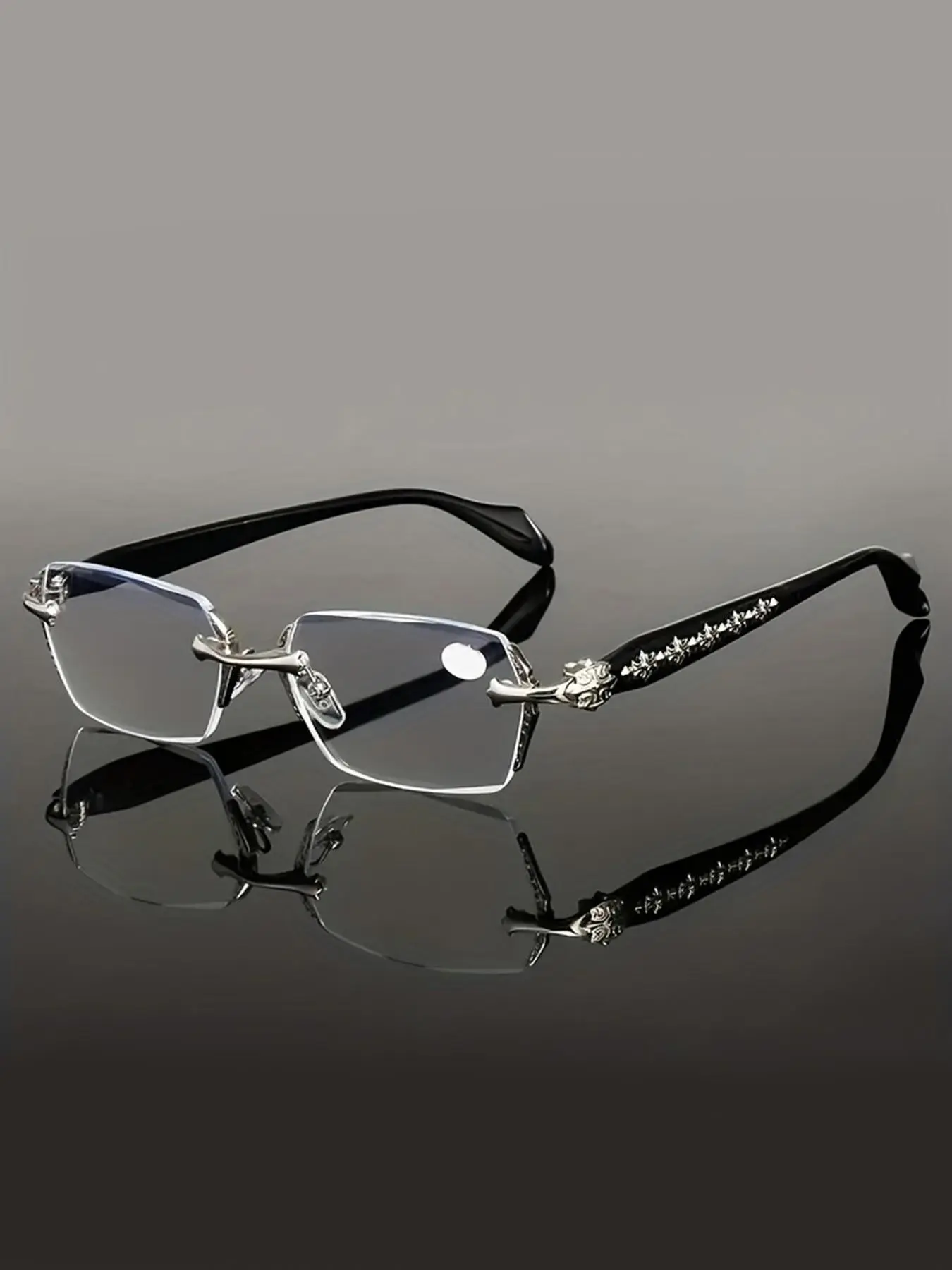 High-End Frameless Men's Glasses, Metal & Transparent Material, Flat Lenses, Elegant Daily Wear, Luxurious Social Occasions, Square Frame Glasses, Frameless Eyewear, Stylish Eyeglass, Square Eyeglasses, Rimless Square Glasses