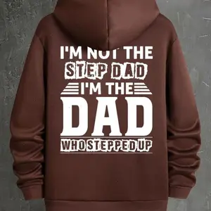 Men's Stylish Letter Print Hoodie Casual Spring & Fall Wear, Comfy Drawstring Pullover with Pocket, Funny Father's Day T-Shirt, Dad Gift, Father Day