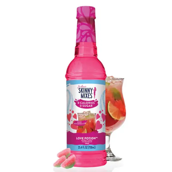 Skinny Syrups Love Potion Syrup Sugar Free - Sweet Drink with Watermelon Flavor - 750ml Bottle Skinny Syrups Love Potion Syrup Sugar Free - Sweet Drink with Watermelon Flavor - 750ml Bottle